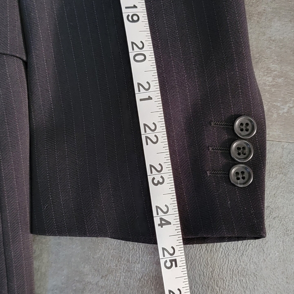 Ermenegildo Zegna Blazer Suit Jacket, Men's, Black Pinstripe, Size 44S - Picture 14 of 14